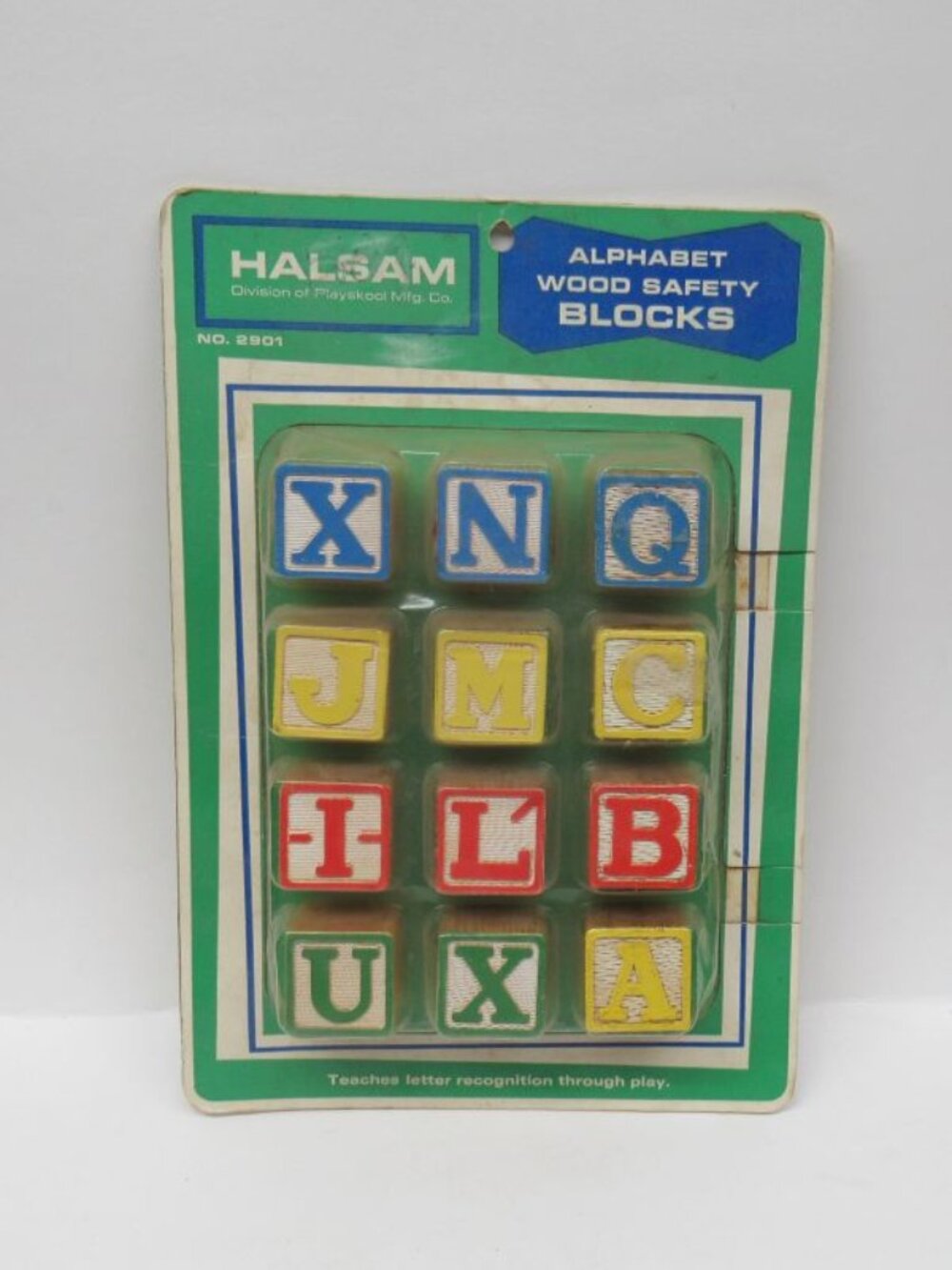 Playskool HALSAM Alphabet Wood Safety Blocks Set of 12, Original Packaging